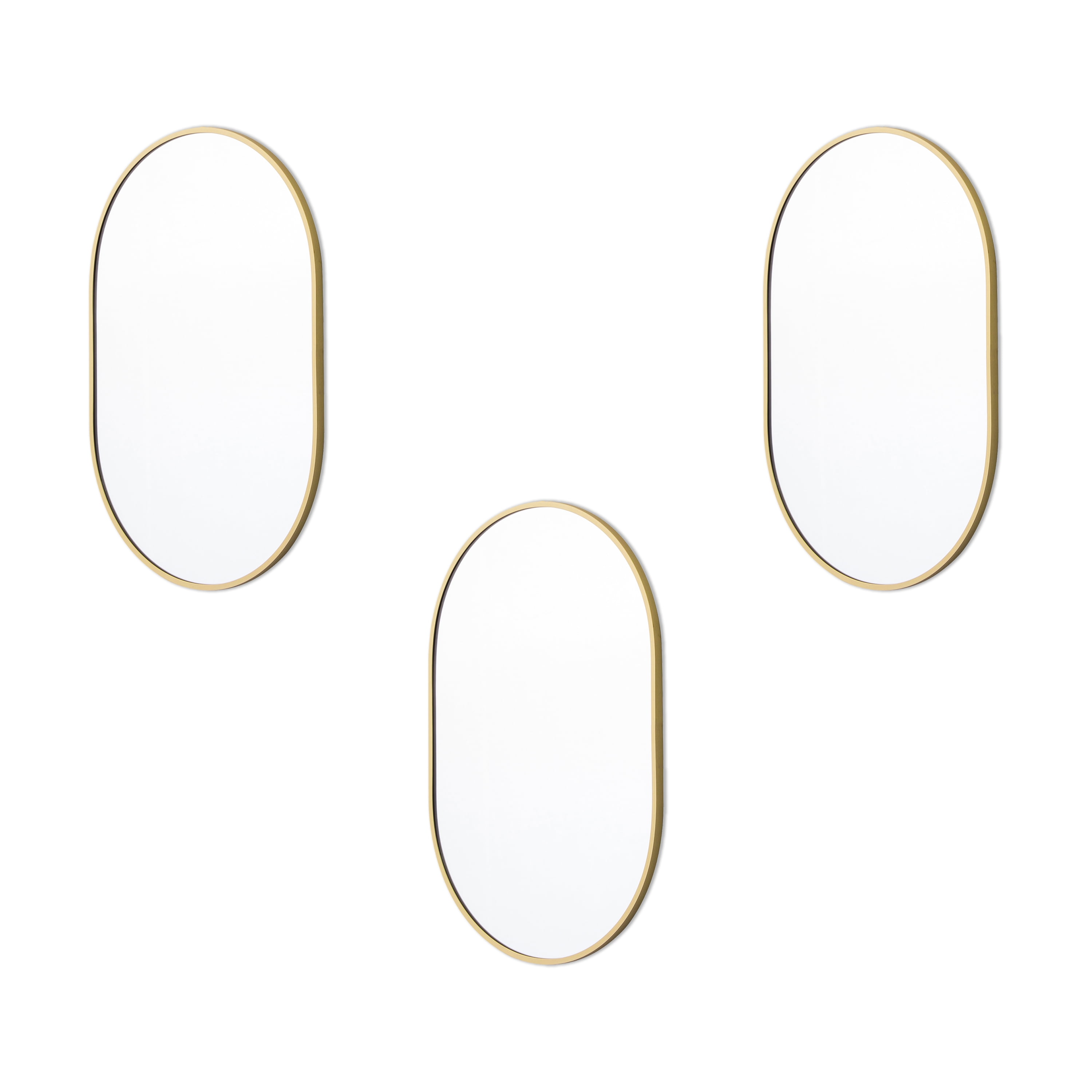 Better Homes & Garden 8" x 12" Gold Modern Wall Mirror Set, Set of 3 - Walmart.com
