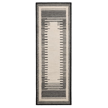 Better Homes & Gardens Abstract Border Lines Runner Rug, Beige/Black, 30 in x 84 in