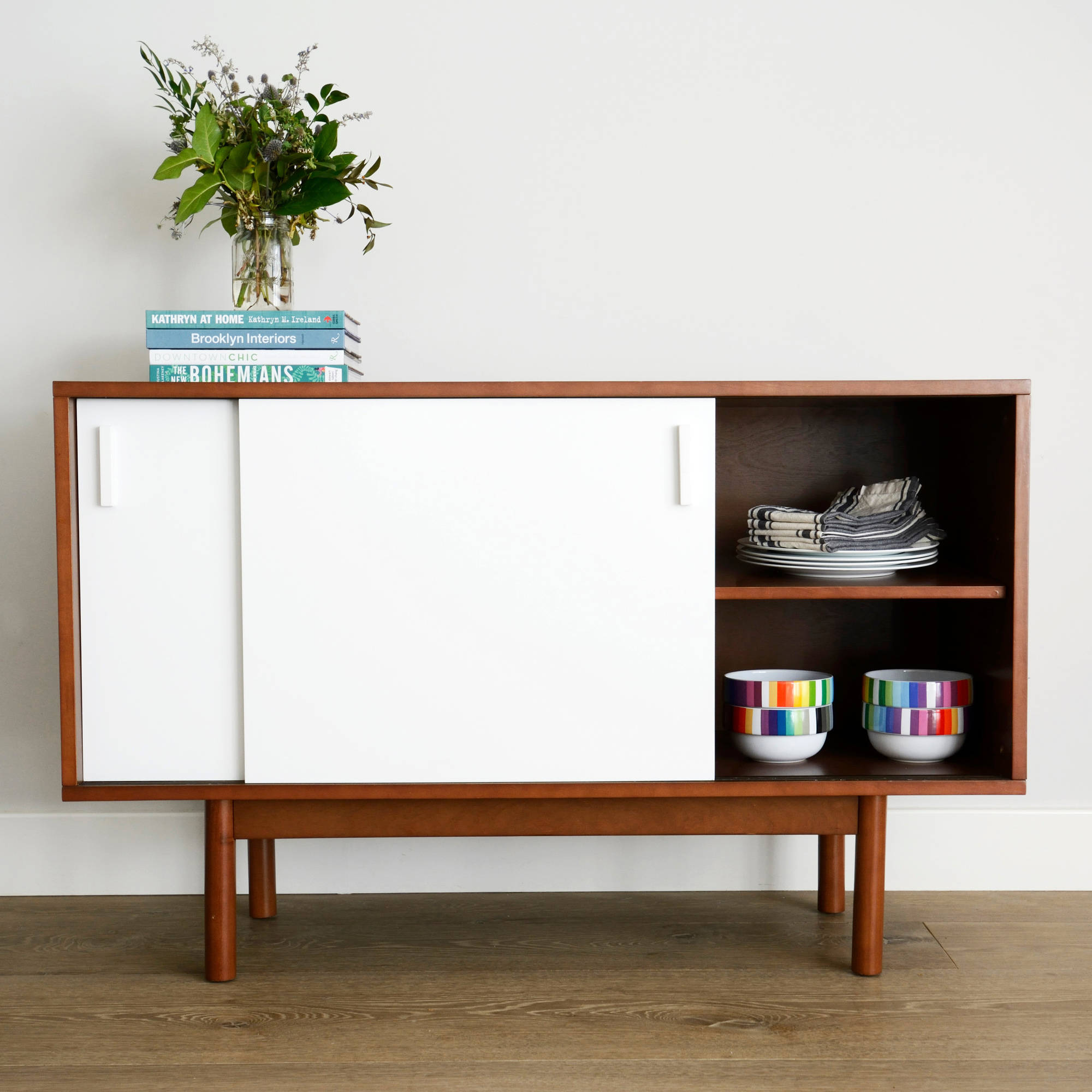 Better Homes & Garden Baxter Wood Credenza, White Finish - image 1 of 3
