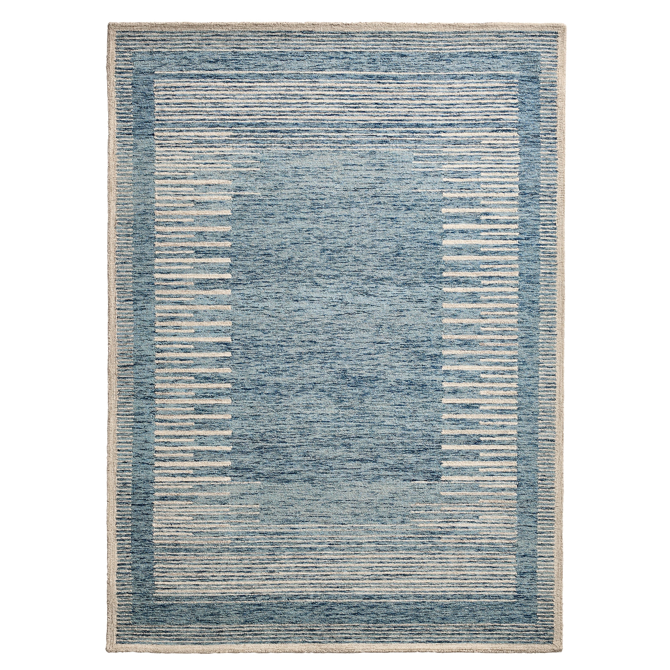 Better Homes & Gardens Blue Abstract Wool Blend Indoor Area Rug, 5' x 7'