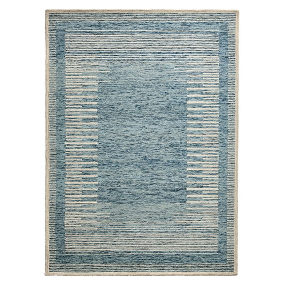 Better Homes & Gardens Blue Abstract Wool Blend Indoor Area Rug, 5' x 7'