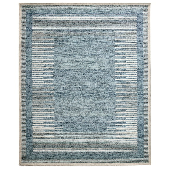 Better Homes & Gardens Blue Abstract Wool Blend Indoor Area Rug, 8' x 10'