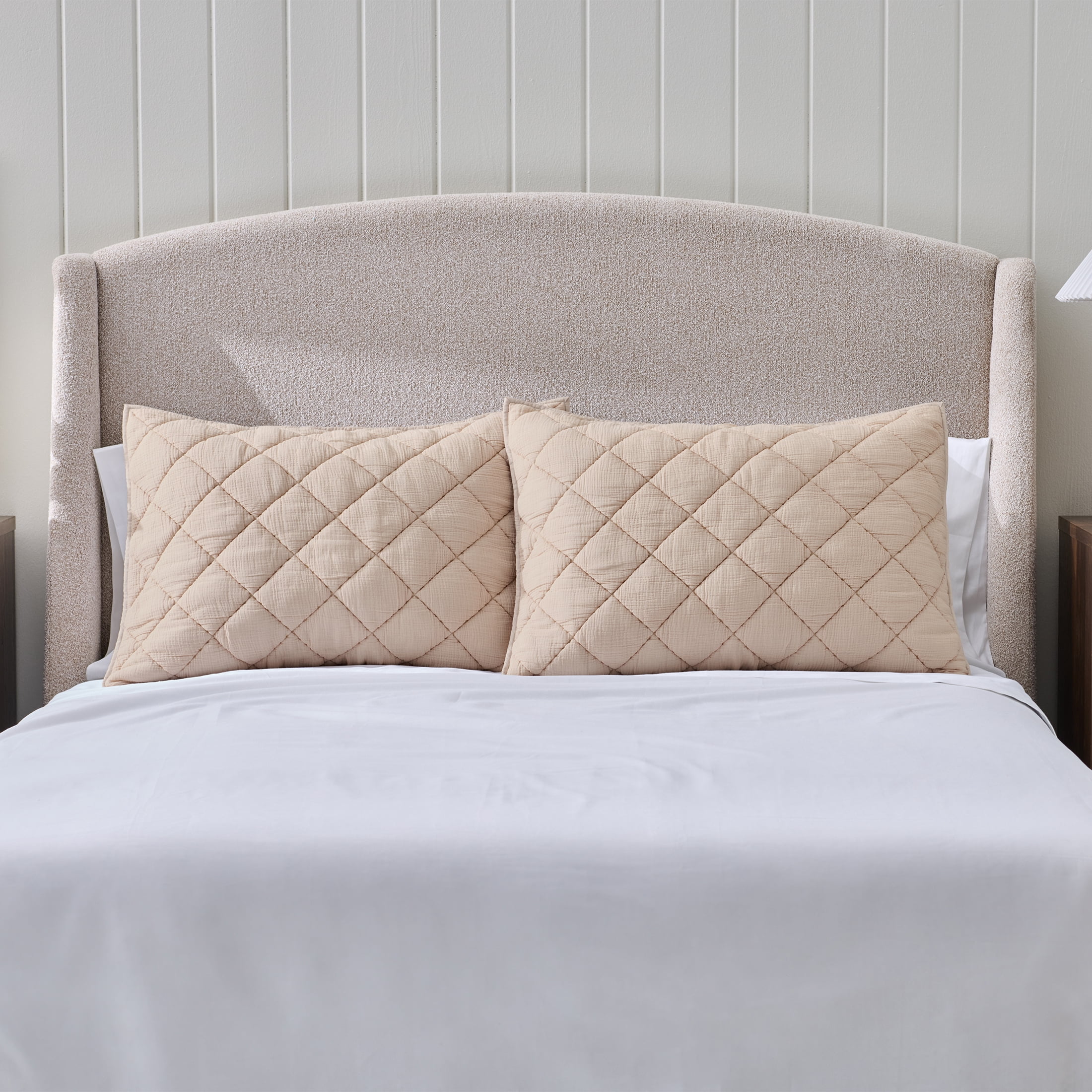 Better Homes & Garden Diamond Gauze Shams, Standard, Beige, 2 Pack