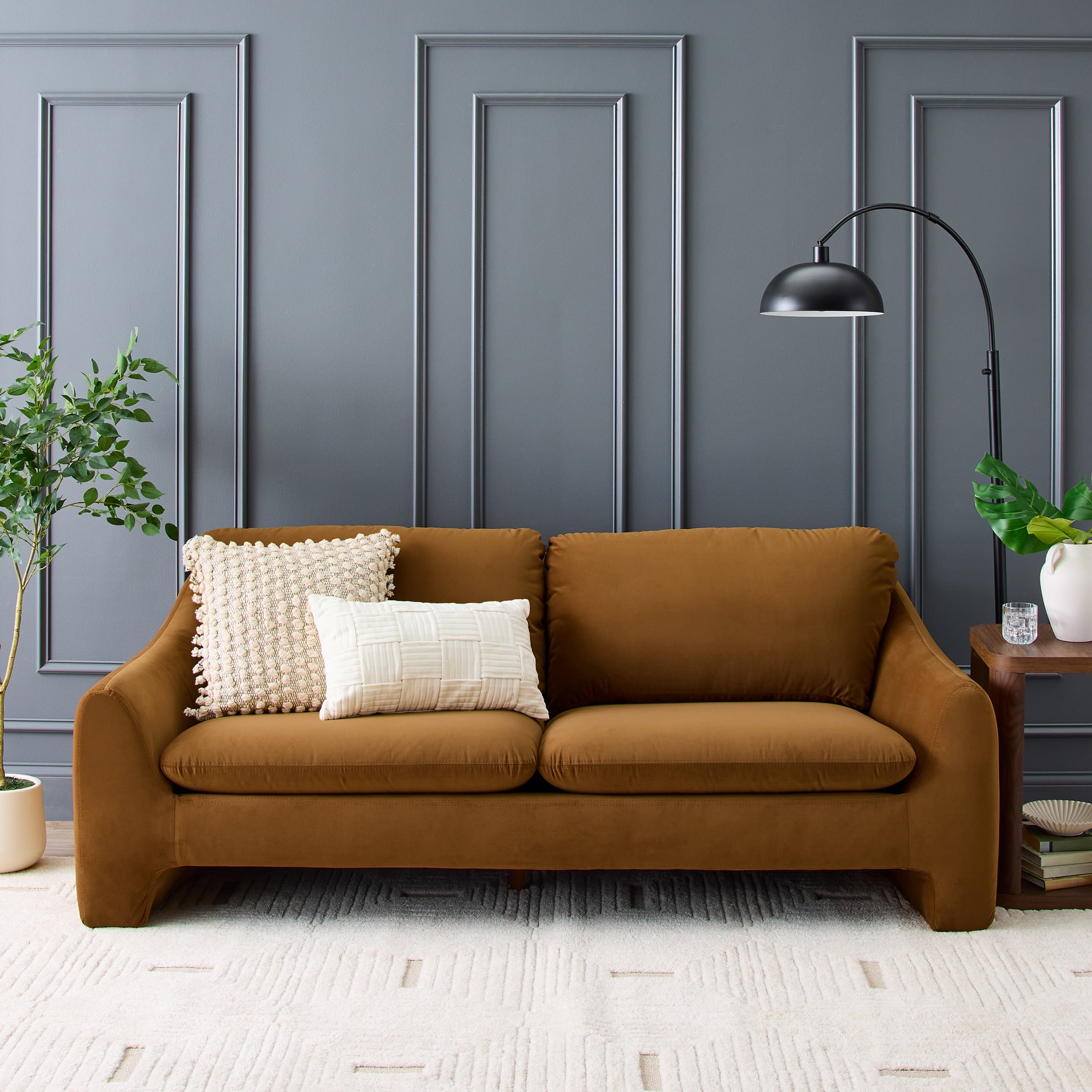 Better Homes & Gardens Emerson Sofa, Ochre Velvet