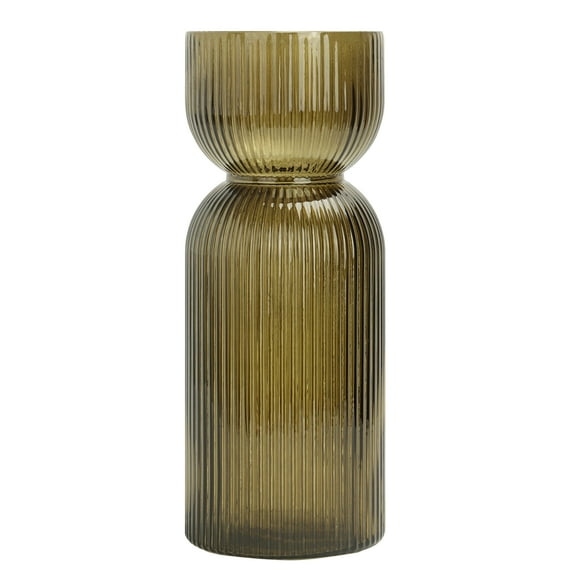 Better Homes & Garden Green Translucent Ribbed Glass Tabletop Vase