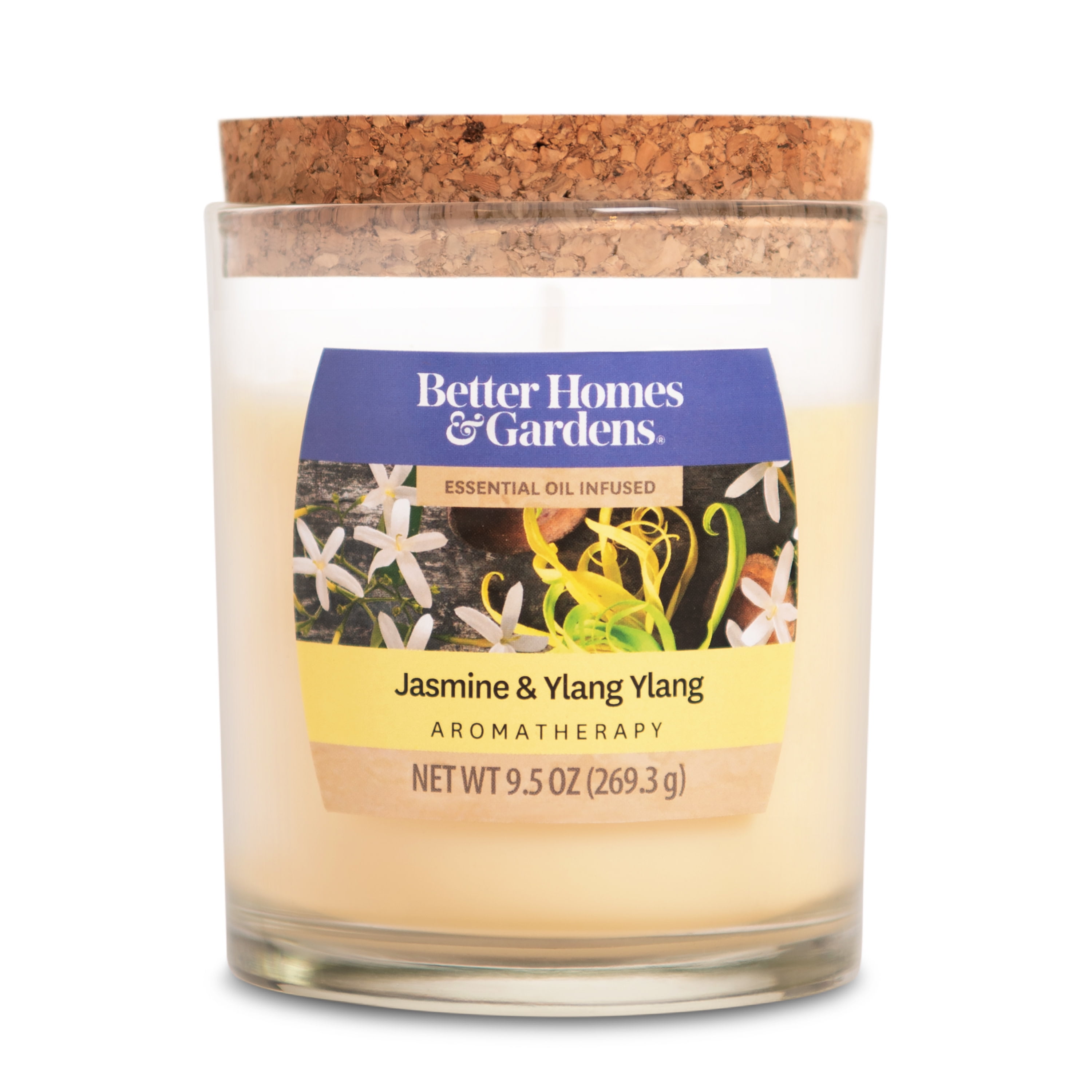 Better Homes & Garden Jasmine & Ylang Ylang Aromatherapy 9.5oz Jar Candle, Yellow