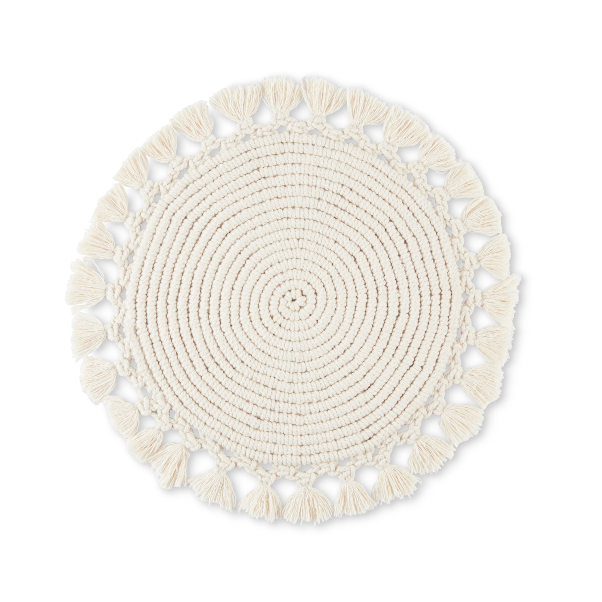 Better Homes & Garden Lauren Fabric Placemat, Natural, 16" Round, 1 Piece - Walmart.com