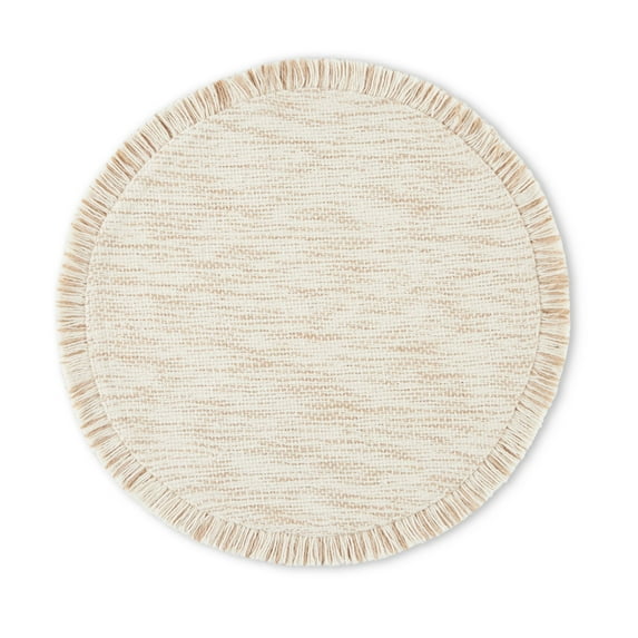 Mainstays Lilli Fabric Placemat, Natural, 17" Round, 1 Piece