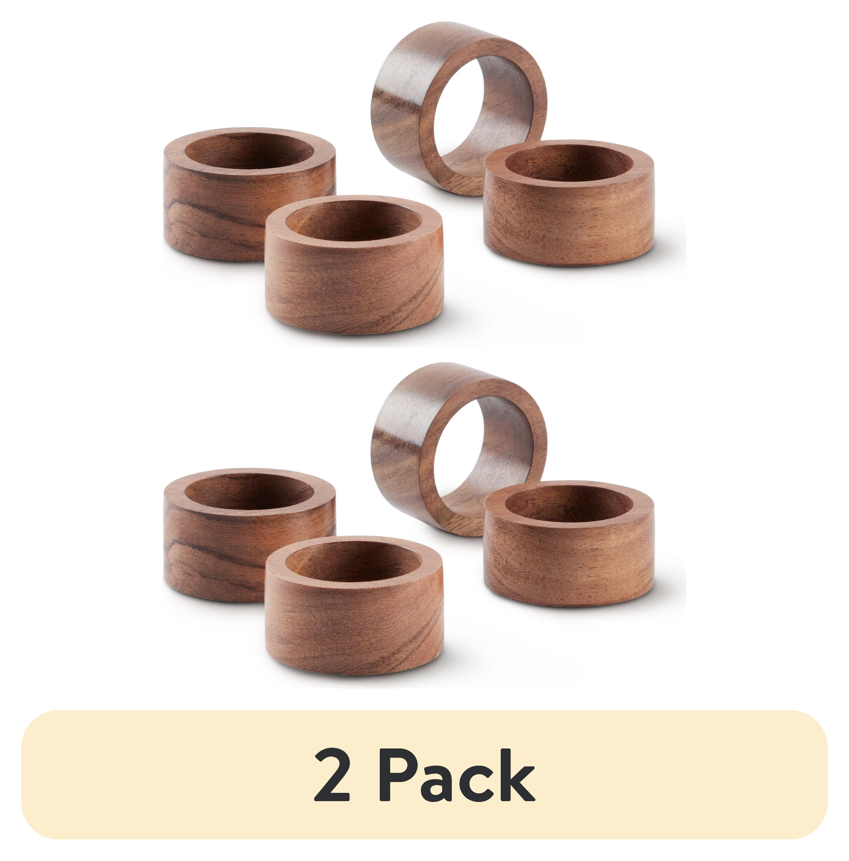 (2 pack) Better Homes & Garden Napkin Rings, Brown, 2"W x 1"L, 4 Pieces - Walmart.com