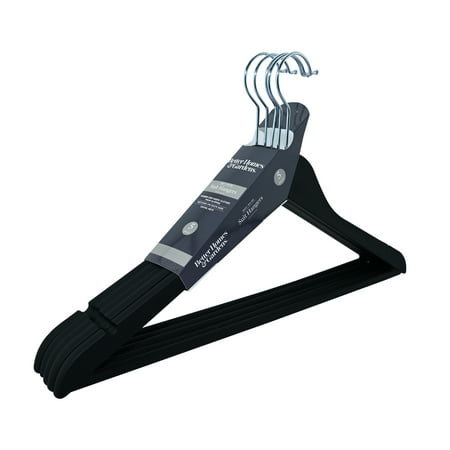 Better Homes & Garden Non-Slip Adult Hangers for Any Clothing Type, Rubber, Rich Black 5 Count