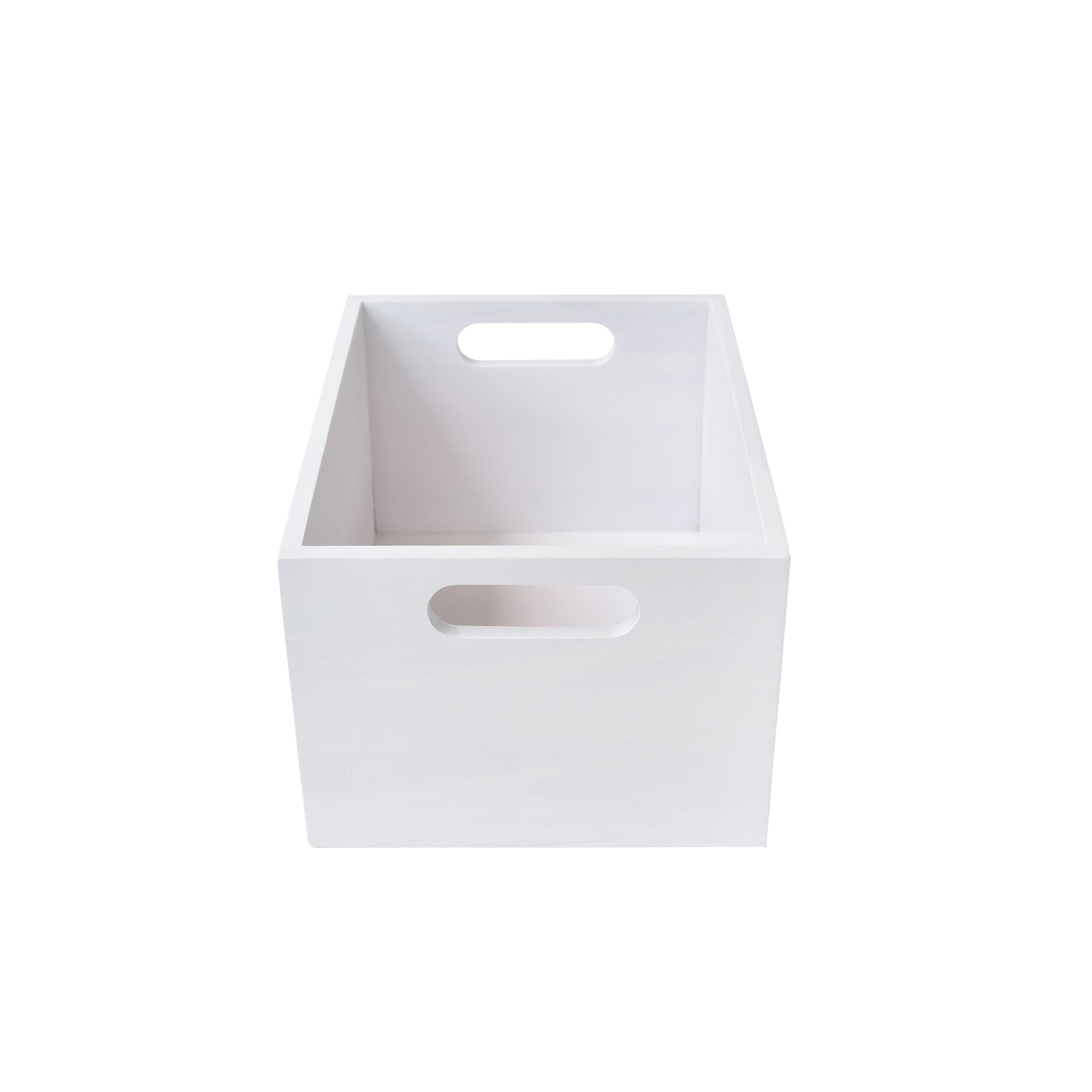 Better Homes & Garden Rubber Wood Storage Basket, White