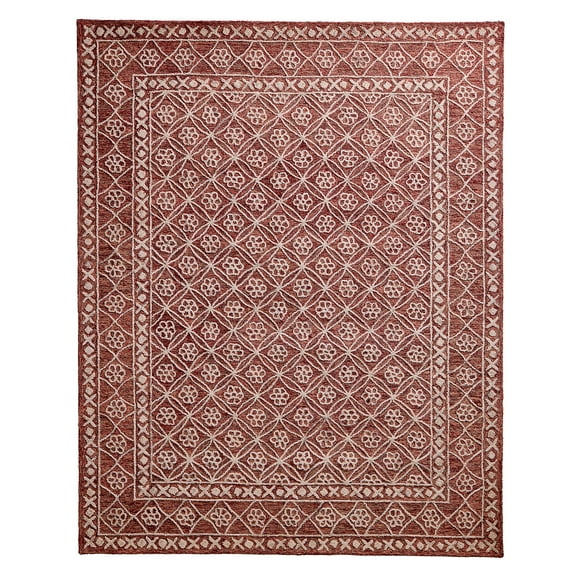 Better Homes & Gardens Rust/Beige Floral Trellis Indoor Area Rug, 8' x 10'