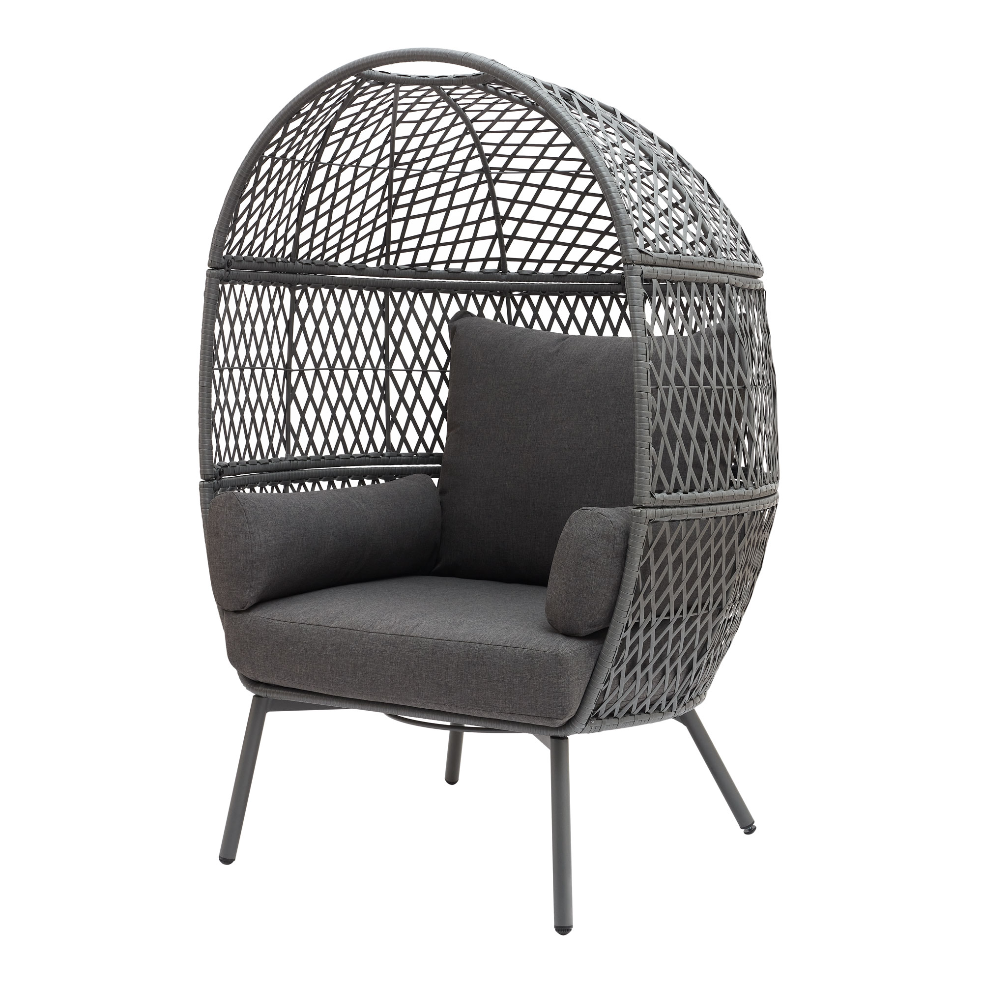 Better Homes & Garden Ventura Steel Stationary Wicker Egg Chair – Mono Gray - image 1 of 6