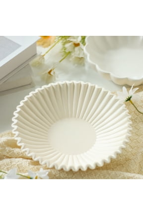 Better Homes & Garden off White Tabletop Decorative Ribbon Design Bowl