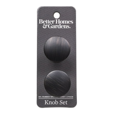 Better Homes & Gardens 1-1/4" (32mm) (5oz) Modern Knob, Oil Rubbed Bronze, 2 Pack