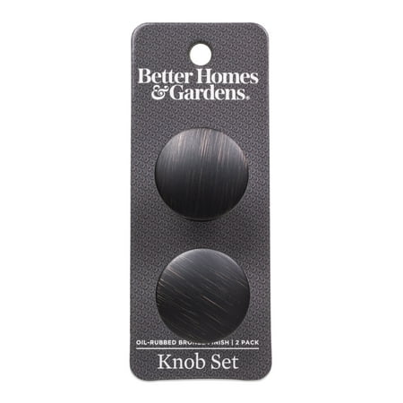 Better Homes & Gardens 1-1/4" (32mm) (5oz) Modern Knob, Oil Rubbed Bronze, 2 Pack