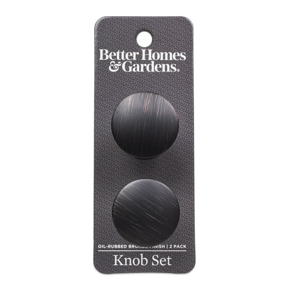 Better Homes & Gardens 1-1/4" (32mm) (5oz) Modern Knob, Oil Rubbed Bronze, 2 Pack