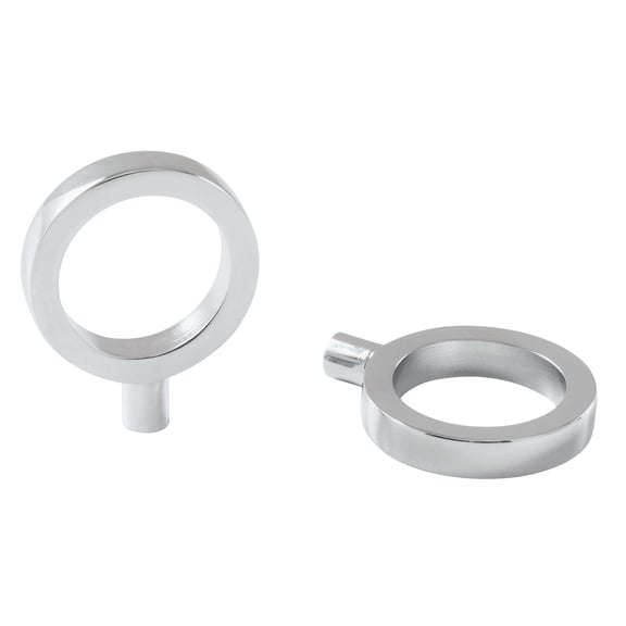 Better Homes & Gardens Ring Pull Knob, Sleek Simplicity Collection, 2 Pack, Chrome
