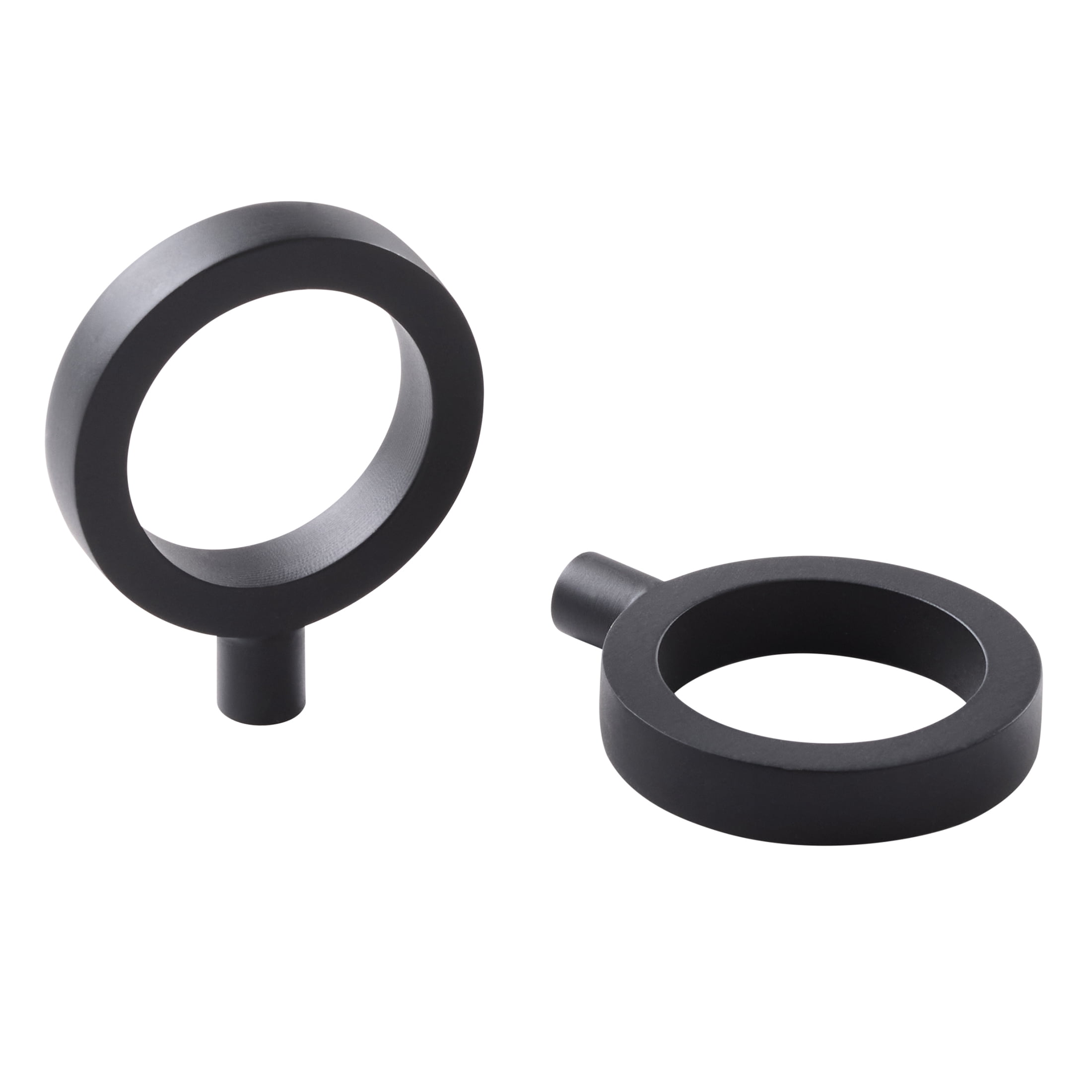 Better Homes & Gardens Ring Pull Knob, Sleek Simplicity Collection, 2 Pack, Matte Black