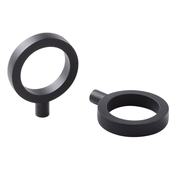 Better Homes & Gardens Ring Pull Knob, Sleek Simplicity Collection, 2 Pack, Matte Black
