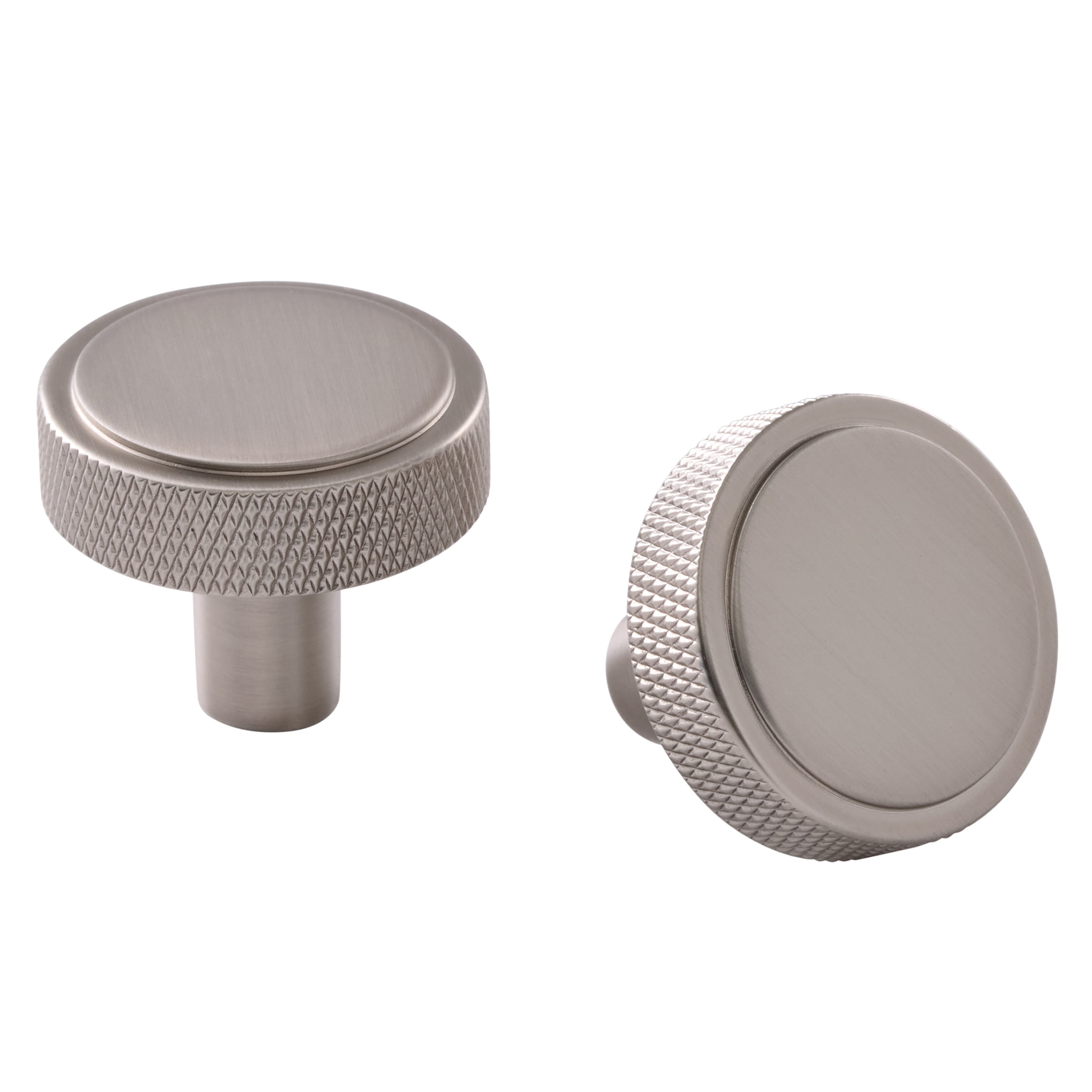 Better Homes & Gardens 1.18" Knurled Knob, 2 Pack, Brushed Nickel