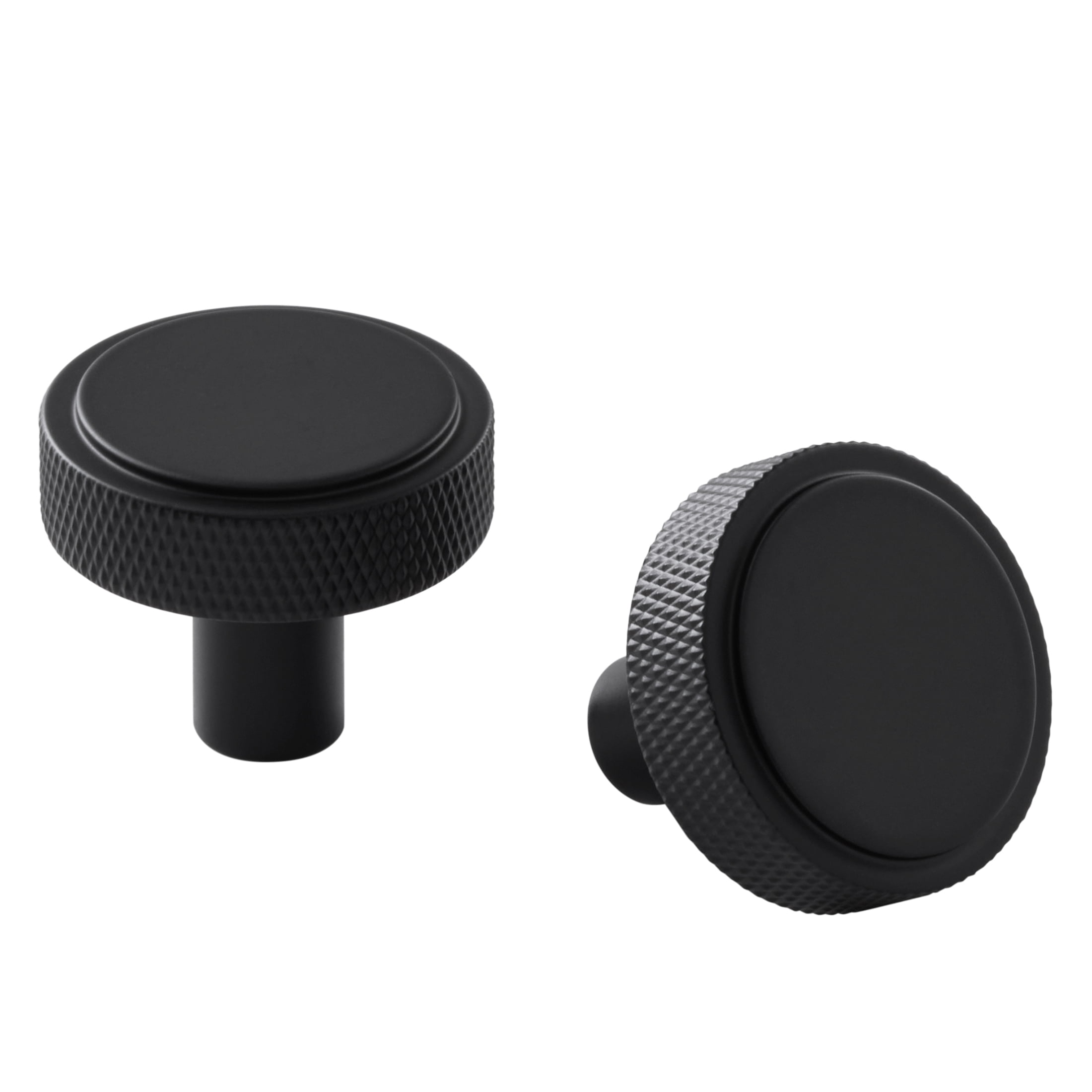 Better Homes & Gardens 1.18" Knurled Knob, 2 Pack, Matte Black