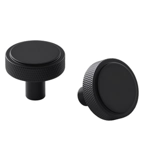 Better Homes & Gardens 1.18" Knurled Knob, 2 Pack, Matte Black