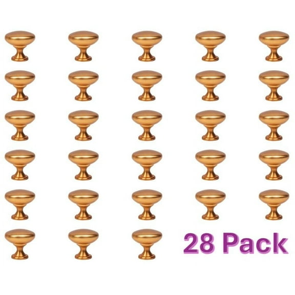 Better Homes & Gardens 1-3/16" (30mm) (4oz) Round Knob, Brushed Brass, 28 Pack