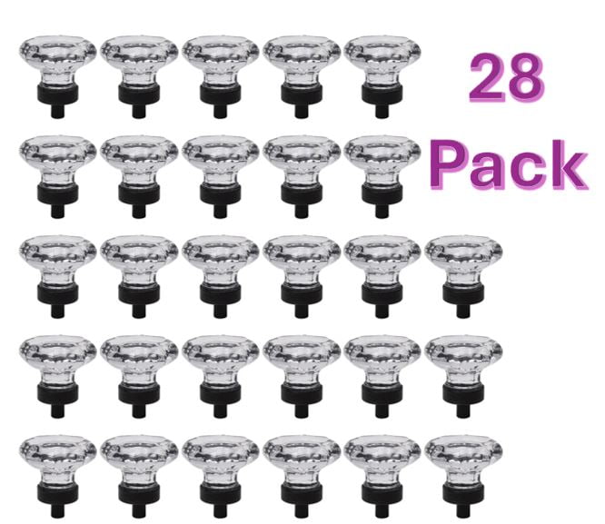 Better Homes & Gardens 1-3/16" (30mm) Clear Glass Bubble Knob, Oil Rubbed Bronze, 28 Pack