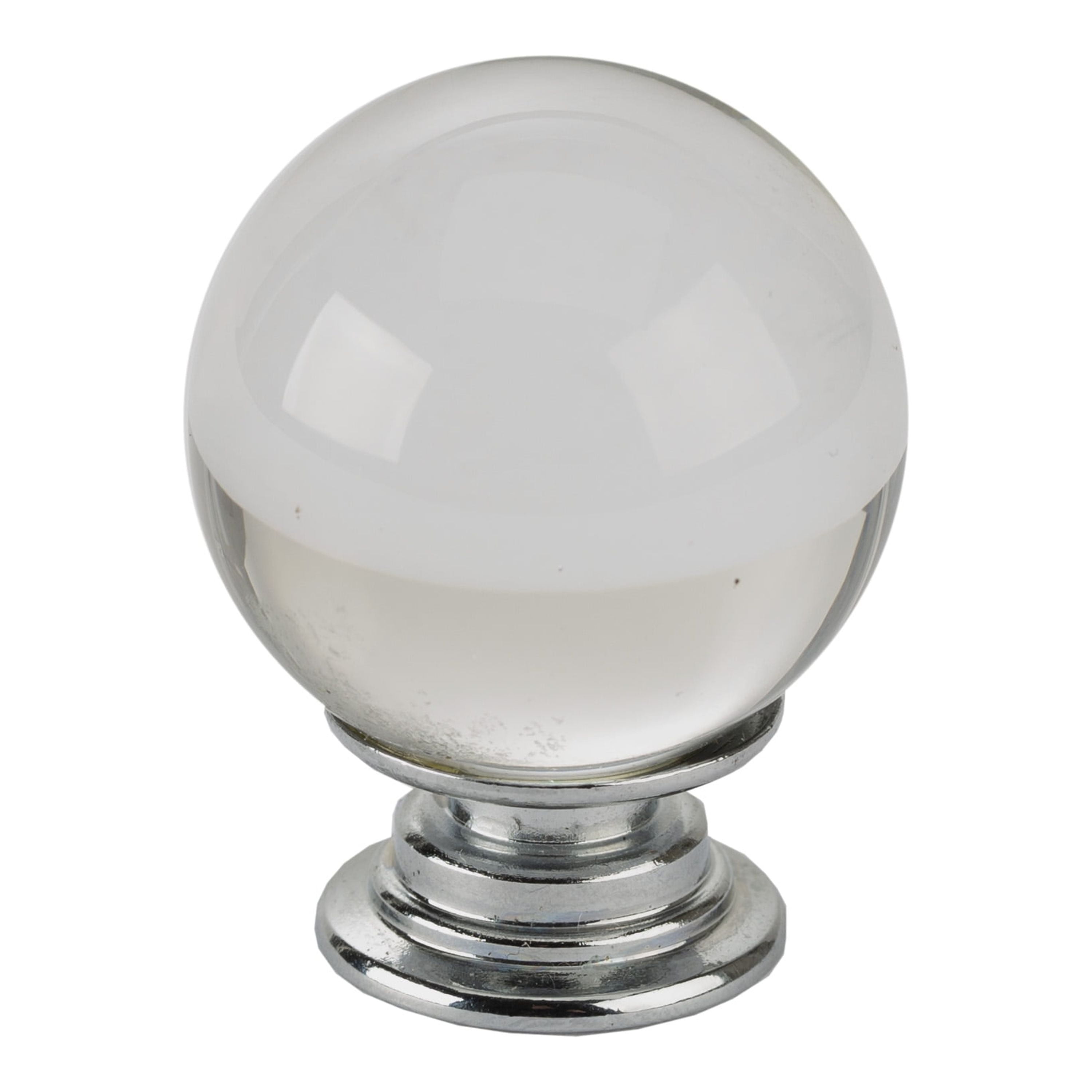 Better Homes & Gardens 1-3/16" (30mm) Clear Glass Knob, Chrome, 2 Pack