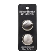 Better Homes & Gardens 1-3/16" 30mm Round Knob, Satin Nickel, 2 Pack