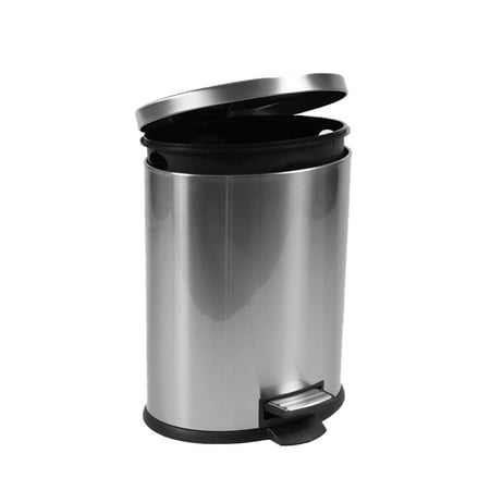 Better Homes & Gardens 1.3 Gallon Trash Can, Oval Bathroom Trash Can, Stainless Steel