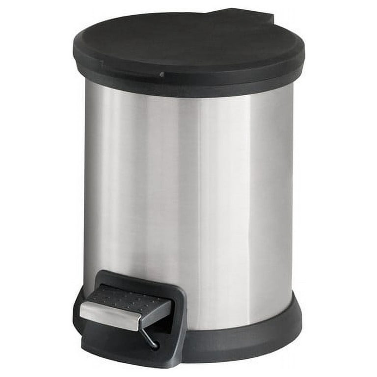Better Homes & Gardens 1.3 Gallon Trash Can, Oval Bathroom Trash Can,  Stainless Steel 
