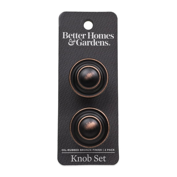 Better Homes & Gardens 1-5/16" (33mm) Turned Knob, Oil Rubbed Bronze, 2 Pack