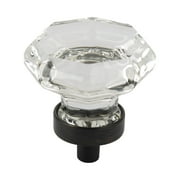 Better Homes & Gardens 1-7/16" (36mm) Clear Glass Geometric Knob, Oil Rubbed Bronze, 2 Pack