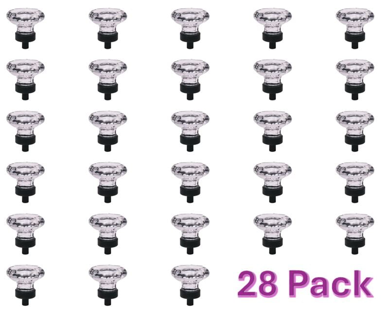 Better Homes & Gardens 1-7/16" (36mm) Clear Glass Geometric Knob, Oil Rubbed Bronze, 28 Pack
