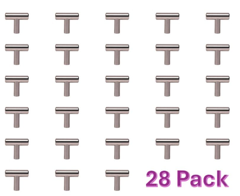 Better Homes & Gardens 1-9/16" (40 mm) Bar Knob, Satin Nickel, 28 Pack