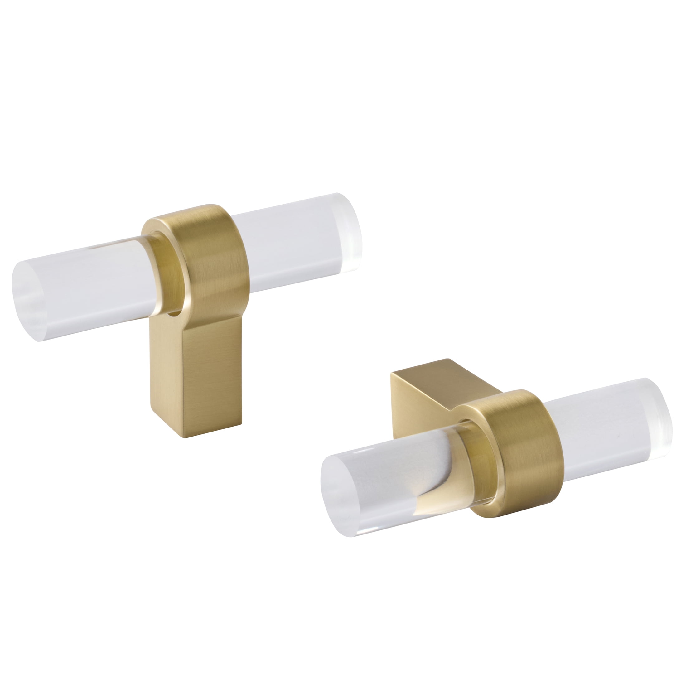 Better Homes & Gardens Acrylic Bar Knob, 2 Pack, Brass