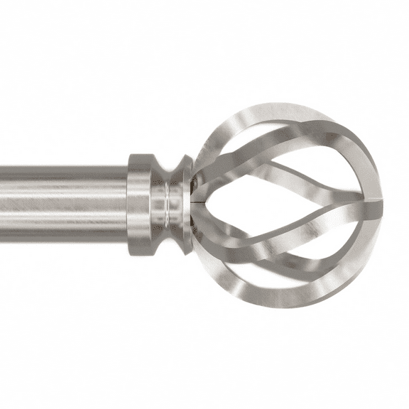 Better Homes & Gardens 1" Plated Nickel Cage Adjustable Single Curtain Rod Set 42"-120"