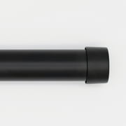 Better Homes & Gardens 1" Black Simple Cap, 42" to 120" Width, Single Curtain Rod Set