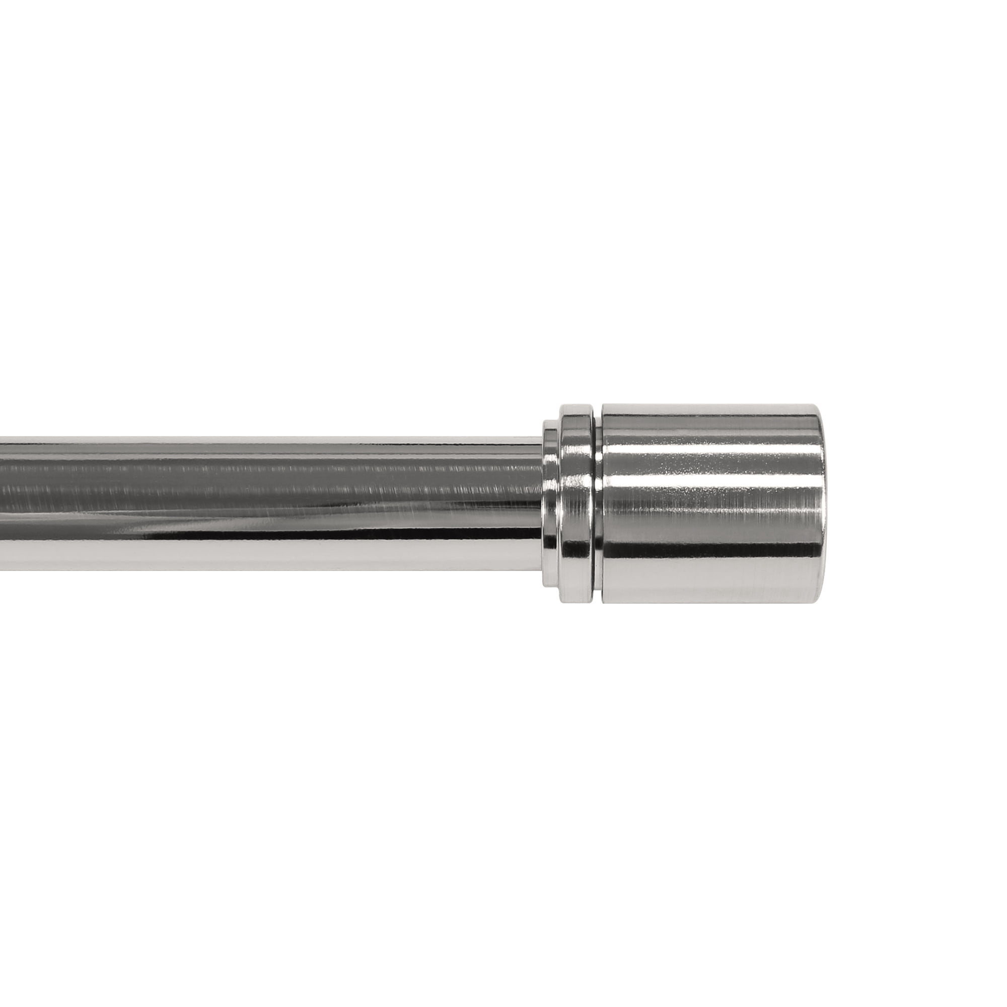 Better Homes & Gardens 1" Brushed Nickel Cylinder Adjustable Single Curtain Rod Set, 120"-180"