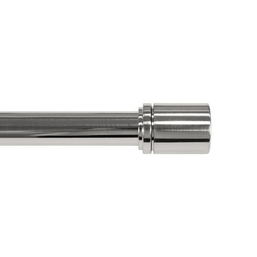 Better Homes & Gardens 1" Brushed Nickel Cylinder Adjustable Single Curtain Rod Set, 42"-120"
