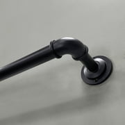 Better Homes & Gardens 1" Industrial Pipe Single Curtain Rod, 42-120", Matte Black