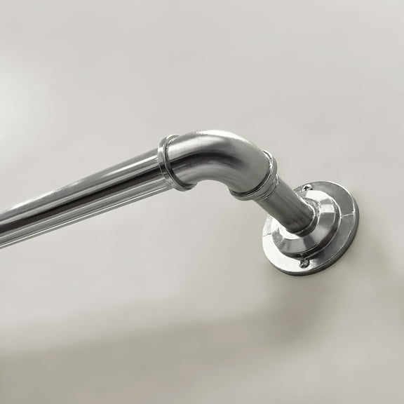 Better Homes & Gardens 1" Industrial Pipe Single Curtain Rod 42-120" Nickel
