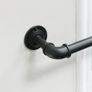 Better Homes & Gardens 1" Industrial Pipe Single Curtain Rod 42-120" Wrought Iron