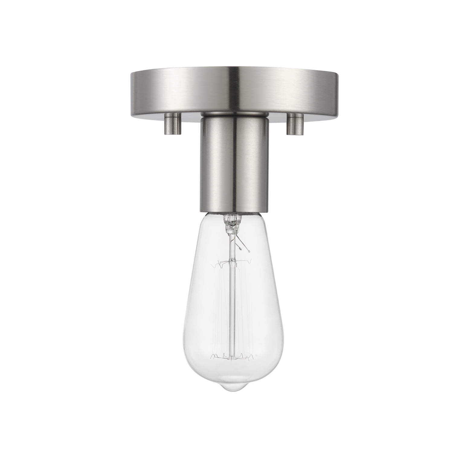 Better Homes & Gardens 1 Light Flush Mount, Satin Nickel,Bulb Not Included