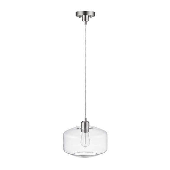 Better Homes & Gardens 1-Light Pendant Lighting with Satin Nickel Finish and Clear Glass Shade