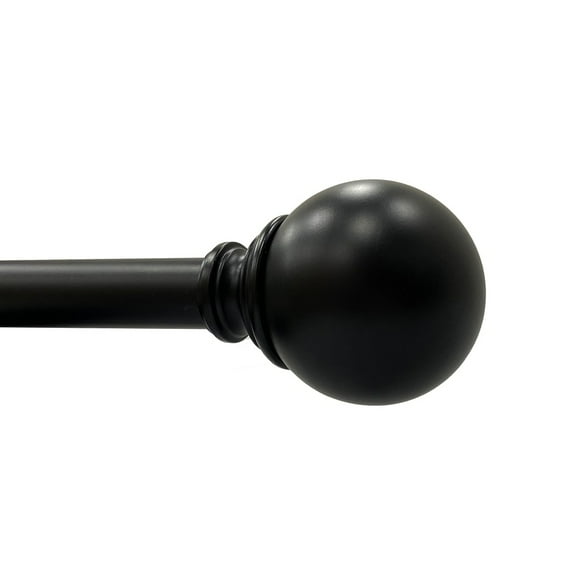 Better Homes & Gardens 1” Matte Black Metal Ball Curtain Rod Set 42-120”