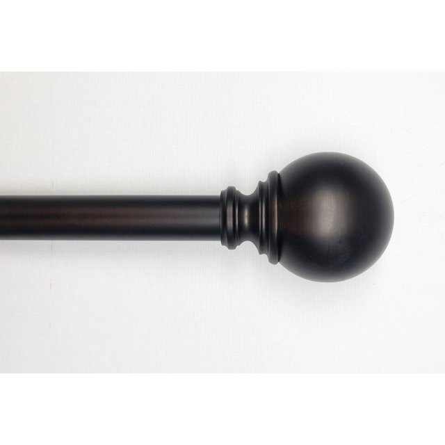 Better Homes & Gardens 1” Oil Rubbed Bronze Metal Ball Single Curtain Rod 120-180”