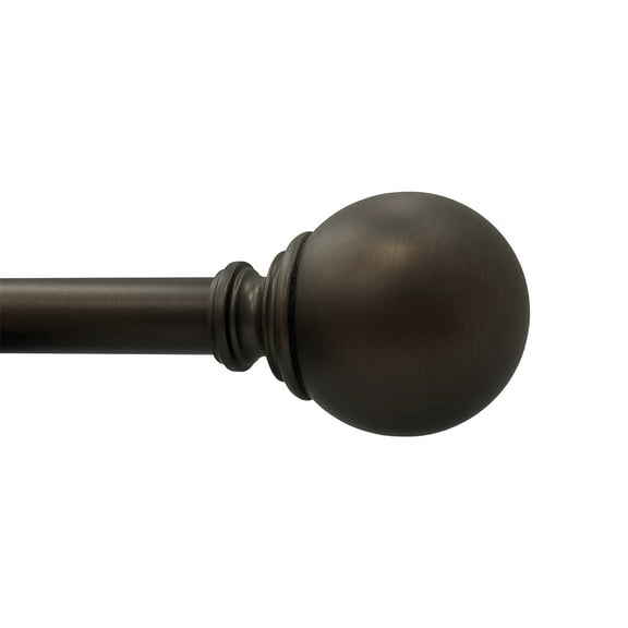 Better Homes & Gardens 1" Oil Rubbed Bronze Metal Ball Single Curtain Rod 42-120"